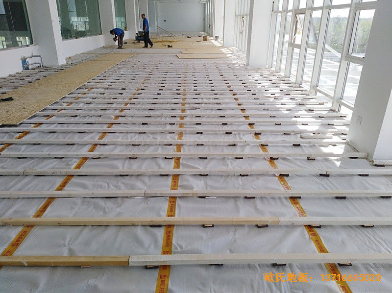 甘肅酒泉運(yùn)動場所運(yùn)動木地板安裝案例1